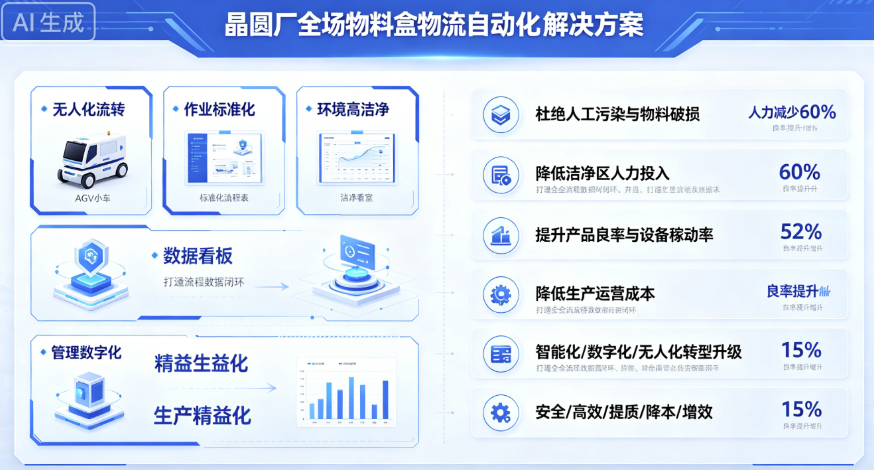晶圆厂全场物料盒流转自动化解决方案