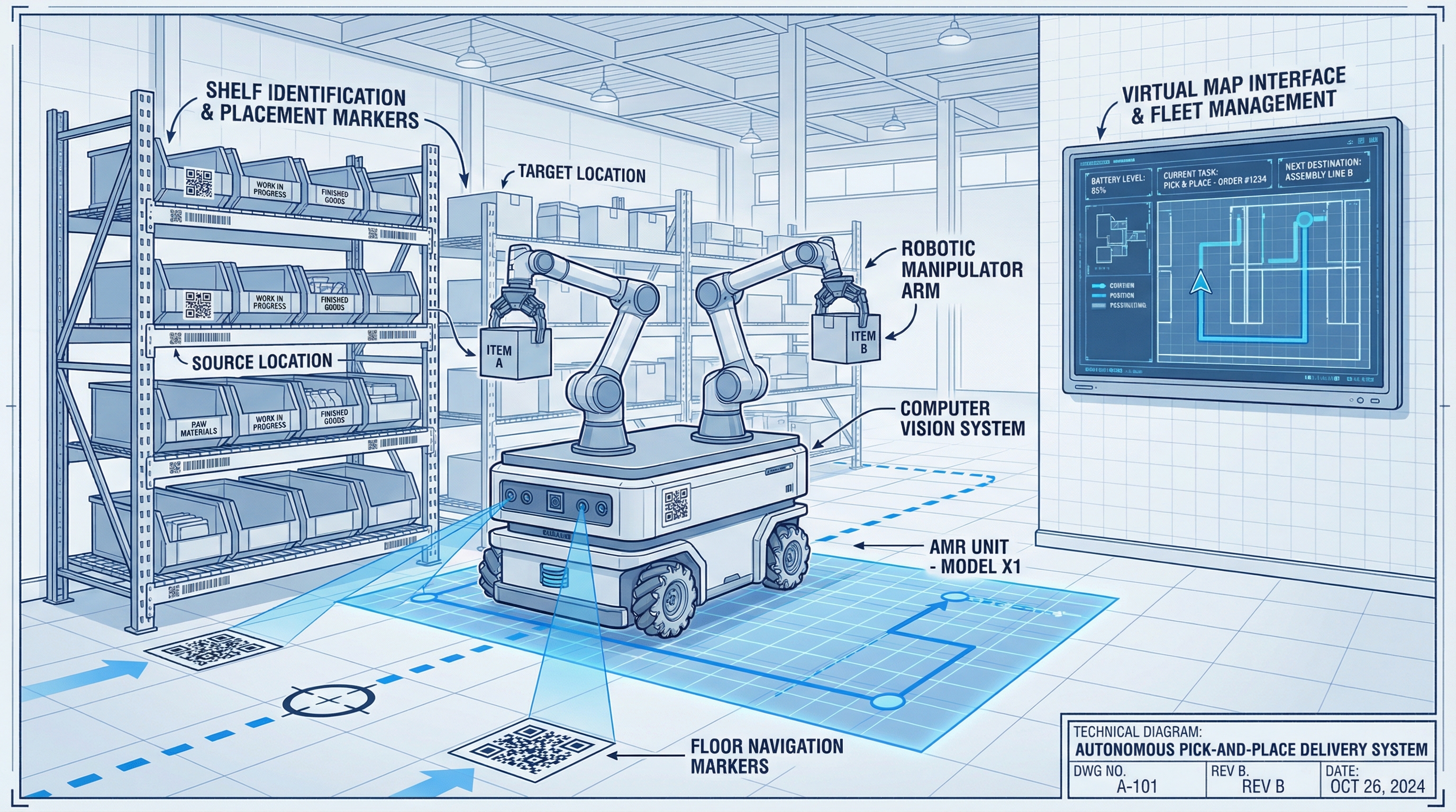 小型物料取放运送机器人解决方案