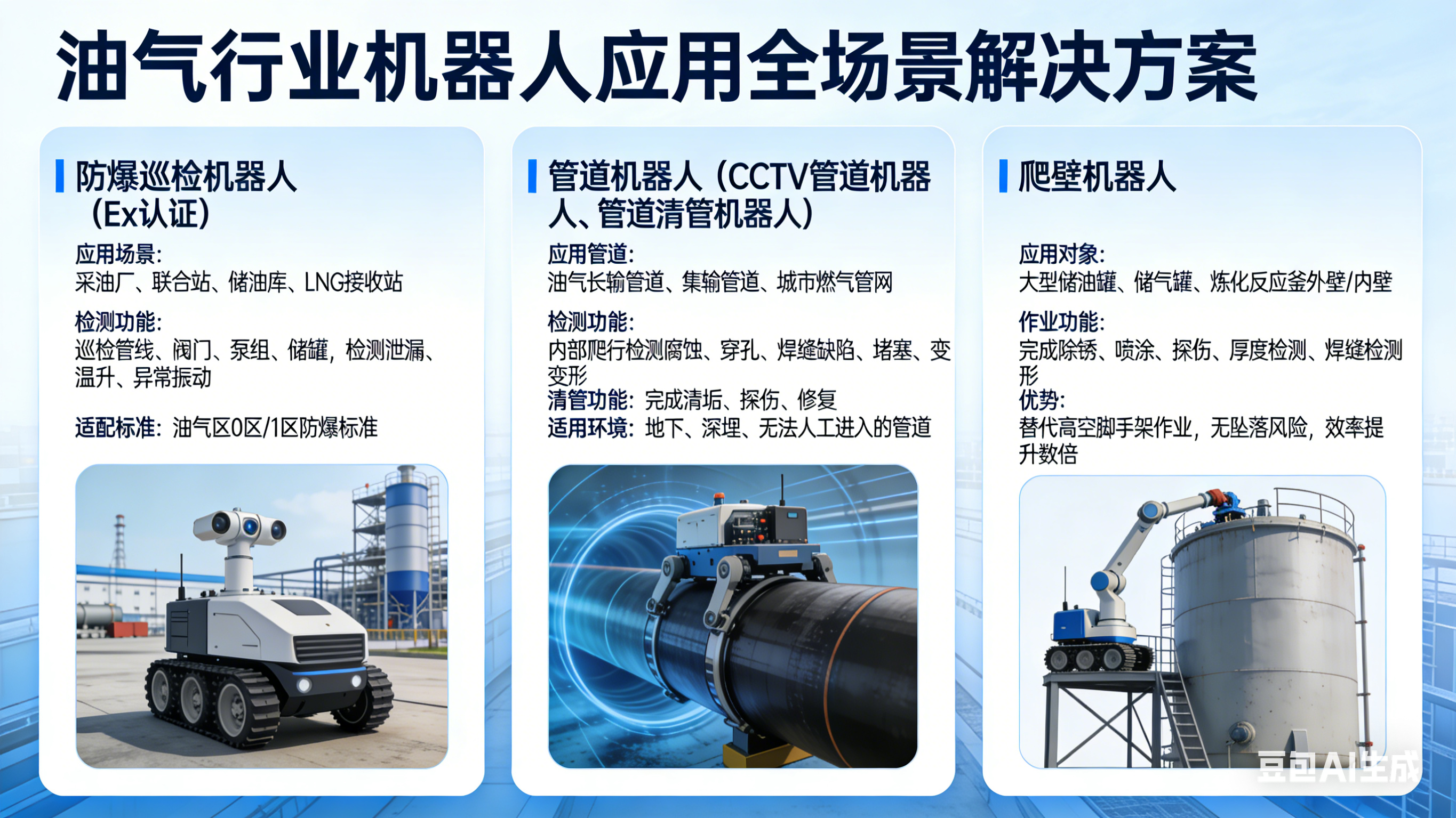 油气行业机器人应用全场景解决方案